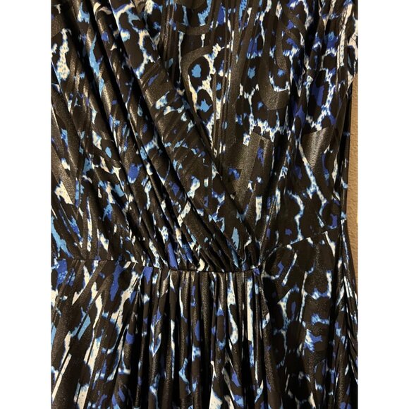 Michael Kors Dress M Medium 6 8 10 Blue Black White Stretch Sleeveless Washable - Picture 4 of 6